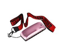 Armónica Armónica De Blues De 7 Agujeros En Si Bemol Con Llave CDG Aleación De Aluminio Y Magnesio Con Correa Para El Cuello(Pink D Key)