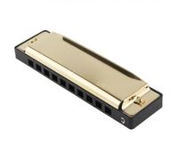 armónica Arpa De Armónica Portátil, Instrumento Musical De Acero Inoxidable Para Principiantes, 10 Agujeros, 20 Tonos, Dorado Mate/Negro (Color : Gold)