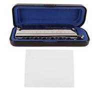 Armónica Cromática - Armónica de órgano Bucal de Metal 12 Agujeros 48 Tonos para Estudiantes Principiantes, con Paño de Limpieza Y Caja de Almacenamiento