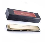 Armónica Cromática Armónica de trémolo de 24 agujeros para principiantes armónica de boca clave de instrumentos musicales con caja(D#)