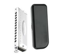 Armónica Cromática Plateada, Armónica De Actuación Profesional De 12 Agujeros Y 48 Tonos Para Principiantes Instrumento de Armónica (Color : Key Bb)