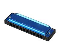 Armónica De 10 Agujeros 20 Melodías Órgano Bucal Blues Armónica De Lujo Llave De C Para Principiantes Y Adultos Regalo Fácil De Llevar(Blue)