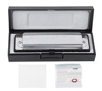 Armónica de 10 agujeros Blues Ab Key Arpa Instrumento musical de viento Práctica para principiantes Rendimiento profesional Base de latón Bronce fosforado Cuerpo de resina ABS (Black)