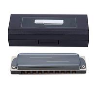 Armónica de 10 agujeros Blues E Key Harp, instrumento musical de viento profesional para principiantes, KS 10BH con resorte de tono de bronce fosforado, cuerpo de resina ABS y (Negra)