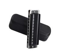 Armónica De 10 Agujeros Y 20 Notas Con Lengüeta Y Peine ABS Para Práctica Y Ejecución Apta Para Principiantes Armónica Instrumento Profesional(Black G Key)
