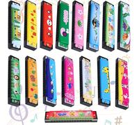 Armónica de 16 Agujeros para Niños - Instrumento Musical en C Mayor Con Diseño de Dibujos Animados - 16 Piezas para Principiantes