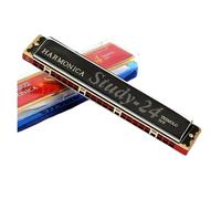 Armónica de 24 agujeros trémolo Suzuki órgano de boca gaita arpa de boca con estuche instrumento musical clave C sintetizador de blues profesional(B)