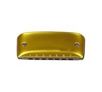 Armónica De 7 Agujeros Con Llave En D Tono Igual Aleación De Aluminio Y Magnesio Instrumento De Viento Portátil harmónica(Yellow G Key)