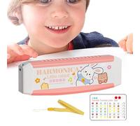 Armónica de juguete, Armónica para principiantes - Instrumentos de viento y latón para niños con armónica de 16 hoyos de dibujos animados - Armónica, instrumento musical de educación temprana, juguete