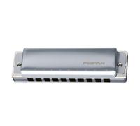 Armónica de metal con 10 agujeros Key A Blues, instrumento musical, color plateado