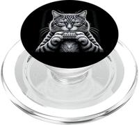 Armónica de música de Gato Country Folk Blues Whiskers Tabby PopSockets PopGrip para MagSafe