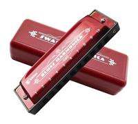 Armónica diatónica blues de 10 agujeros, clave de do, instrumento de viento de metal y madera, regalo