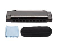 Armonica Diatónica C, Instrumento Musical de 10 Agujeros para Principiantes - Diseño Preciso, Adecuada para Blues y Jazz, Desarrolla Talento y Pasión Musical (negro)