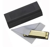 Armónica Dorada De 10 Agujeros Y 20 Tonos, Llave De C, Instrumento Musical De Órgano Bucal Con Caja De Almacenamiento Negra armónica (Color : Gold)