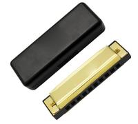 armónica Instrumentos De Viento Empaquetados En Caja De Plástico Armónica Con Llave C De 10 Agujeros Y 20 Tonos (Color : Gold)