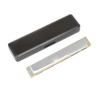 Armónica Musical Polifónica De 28 Agujeros En Clave C Armónica De Amplio Rango Adecuada Para Amantes De La Música.(Silver)