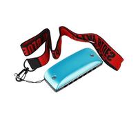 Armónica Para Adultos Armónica De Blues De 7 Agujeros En Si Bemol Con Llave CDG Aleación De Aluminio Y Magnesio Con Correa Para El Cuello(Blue A Key)