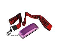 Armónica Para Adultos Armónica De Blues De 7 Agujeros En Si Bemol Con Llave CDG Aleación De Aluminio Y Magnesio Con Correa Para El Cuello(Purple C Key)