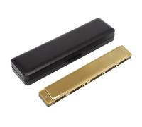 Armónica Para Principiantes Polifónica De 28 Agujeros En Clave C Armónica De Amplio Rango Adecuada Para Amantes De La Música.(Gold)