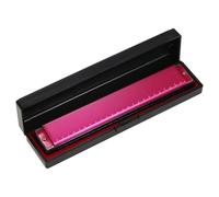 armónica profesional Armónica Arpa Profesional Armónica Clave De C Polifonía De 24 Orificios Órgano Bucal Diatónico Con Estuche Para Blues Folk Jazz Pop(Red)