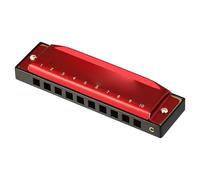 armónica profesional Armónica De 10 Agujeros 20 Melodías Órgano Bucal Blues Armónica De Lujo Llave De C Para Principiantes Y Adultos Regalo Fácil De Llevar(Red)