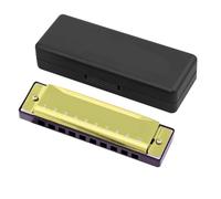 Armónica Profesional Armónica De 10 Agujeros Estilo Blues Clásico Apta Para Principiantes(Gold)