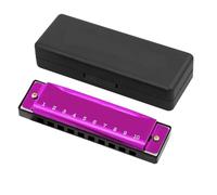 Armónica Profesional Armónica De 10 Agujeros Estilo Blues Clásico Apta Para Principiantes(Purple)