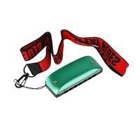 Armónica Profesional Armónica De Blues De 7 Agujeros En Si Bemol Con Llave CDG Aleación De Aluminio Y Magnesio Con Correa Para El Cuello(Green F Key)