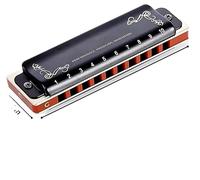 Armónica Profesional Armónica de blues diatónica en clave C 10 agujeros 20 tonos 008K armónica de blues(Black)