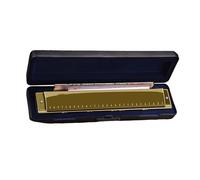 Armónica Profesional Armónica De Blues En Do Mayor 28 Agujeros Con Lengüetas Bronce Fosforado Y Estuche(Gold)
