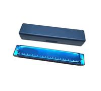 Armónica Profesional Armónica Diatónica De 24 Agujeros Estilo Blues Folk Apta Para Adultos(Blue)