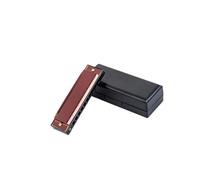 armónica profesional Armónica Diatónica Roja De 10 Agujeros Y 20 Tonos Cubiertas De Acero Inoxidable Major C En Caja De Armónica