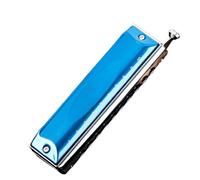 Armónica Profesionales Armónica Cromática De 10 Agujeros Para Principiantes Con Cubierta De Acero Inoxidable Esmerilado(Blue)
