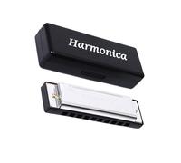 Armónica versátil de metal de 10 agujeros, fácil limpieza, adecuada para aprender y tocar fácilmente en cualquier estilo musical, bolsillo portátil