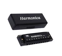 Armónica versátil de metal de 10 agujeros, fácil limpieza, adecuada para aprender y tocar fácilmente en cualquier estilo musical, afinada profesionalmente