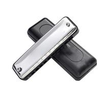 Armónicas Armónica Diatónica De 10 Agujeros Y 20 Tonos Con Cubierta De Acero Inoxidable, Instrumento Musical Profesional(BB Tone)