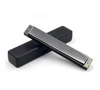 Armónicas Armónica Portátil De 24 Agujeros Armónica Profesional Estándar Armónica Ligera Instrumento Musical(Black)