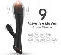 ARMONY Rabbit Vibrator - Vibrador rabbit con estimulador externo (negro)