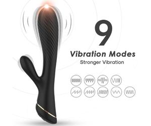 ARMONY Rabbit Vibrator - Vibrador rabbit con estimulador externo (negro)