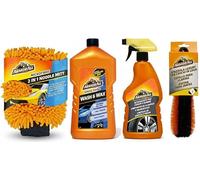 Armor All - Pack limpieza exterior Champu + Limpiador de llantas + Manopla Microfibra + Cepillo llantas