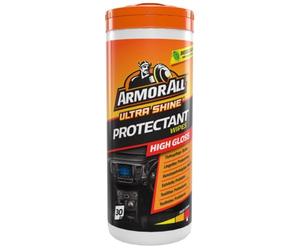 ARMOR ALL Toallitas para Salpicaderos - Acabado Brillo 30UDS - Limpia, Abrillanta y Protege - Elimina Suciedad, Restaura Color y Protege Contra UV y Ozono
