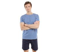 Armor Lux - Marinera de Manga Corta y Cuello Redondo de algodón Ligero Legado para Hombre, Oscuro/Milk, L