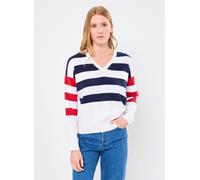 Armor Lux Pull Rayé Col V ML Deauville M Blanco