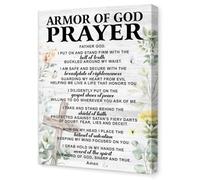 Armor of God Canvas Wall Art Christian Bible Verse Poster Scripture Print for Prayer Room Decor Home Office and Church(Framed,12x18inch(30x45cm))