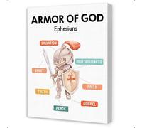 Armor of God Ephesians 6 Wall Art - Inspirational Bible Poster for Kids, Meaningful Gift for Baptism, Sunday School Teachers, or Christian Family Decor(Unframed,16x24inch(40x60cm))