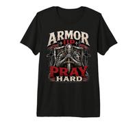 Armor Up Pray Hard Christian Warrior Knight Faith Camiseta Premium