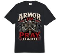Armor Up Pray Hard Christian Warrior Knight Faith Comfort Colors Adult Heavyweight T-Shirt