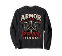 Armor Up Pray Hard Christian Warrior Knight Faith Sudadera