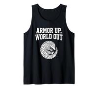 Armor Up World out Pangolin Introvertido Salud Mental Camiseta sin Mangas