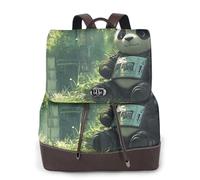 Armored Panda Bamboo Forest - Mochila de viaje para mujer, mochila casual, mochila de cuero estampada para mujer para el trabajo